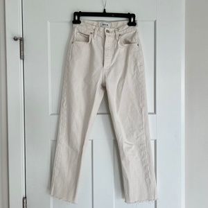 Agolde Ivory High Rise Crop Denim